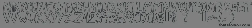 Шрифт Barbtwistedoutline – чёрные шрифты на сером фоне