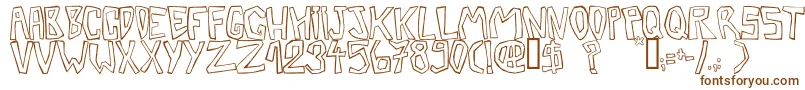 Шрифт Barbtwistedoutline – коричневые шрифты на белом фоне