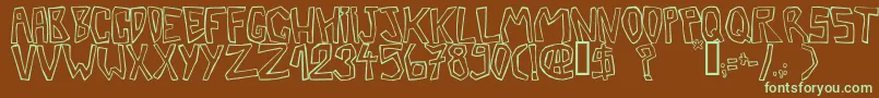 Barbtwistedoutline Font – Green Fonts on Brown Background