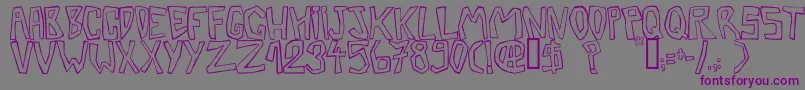 Шрифт Barbtwistedoutline – фиолетовые шрифты на сером фоне