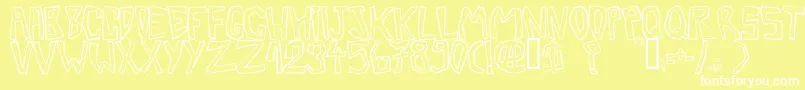 Barbtwistedoutline Font – White Fonts on Yellow Background