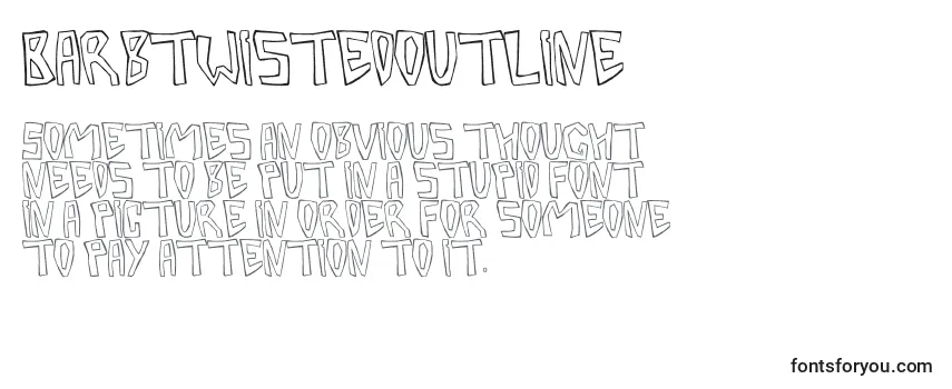 Barbtwistedoutline Font