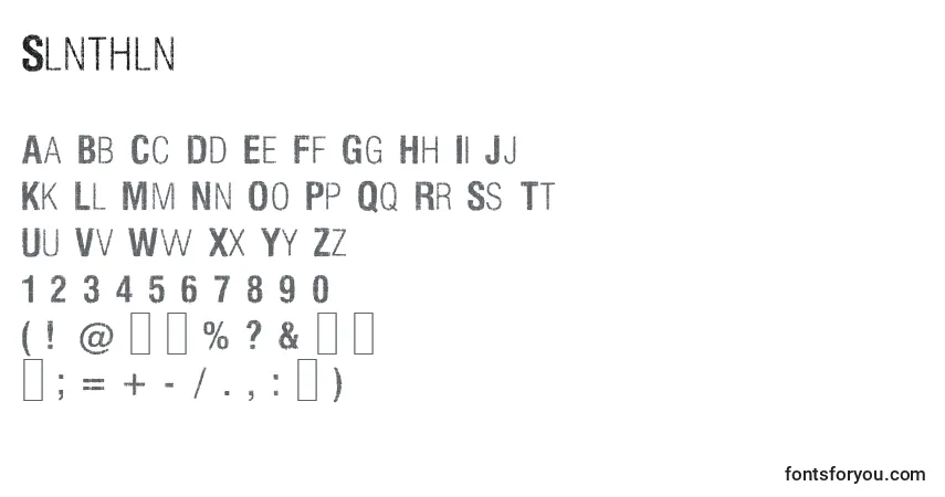 Schriftart Slnthln – Alphabet, Zahlen, spezielle Symbole
