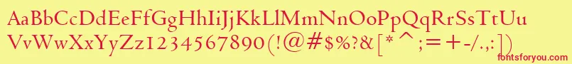 Venetian301DemiBt Font – Red Fonts on Yellow Background