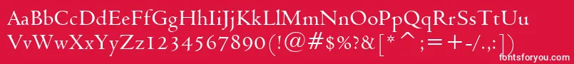 Venetian301DemiBt Font – White Fonts on Red Background