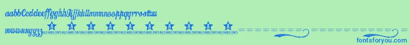 Candy Font – Blue Fonts on Green Background