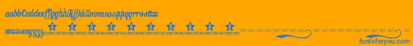 Police Candy – polices bleues sur fond orange
