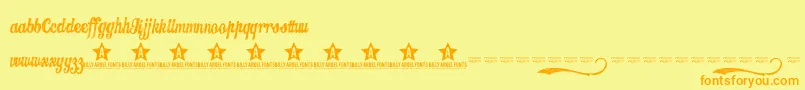 Candy Font – Orange Fonts on Yellow Background