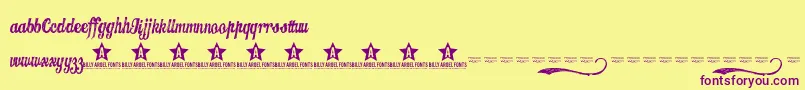 Candy Font – Purple Fonts on Yellow Background