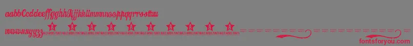 Candy-Schriftart – Rote Schriften auf grauem Hintergrund