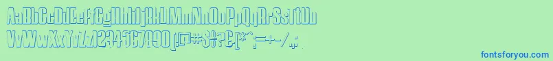 HostilBeveled Font – Blue Fonts on Green Background