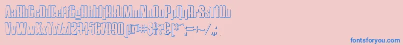 HostilBeveled Font – Blue Fonts on Pink Background