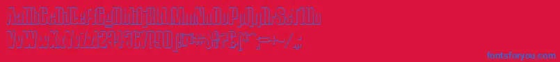 HostilBeveled Font – Blue Fonts on Red Background
