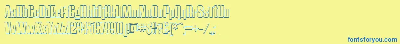 HostilBeveled Font – Blue Fonts on Yellow Background