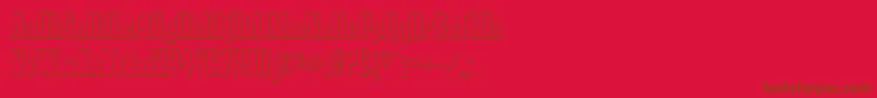HostilBeveled-Schriftart – Braune Schriften auf rotem Hintergrund