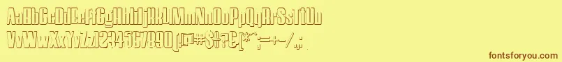 HostilBeveled Font – Brown Fonts on Yellow Background