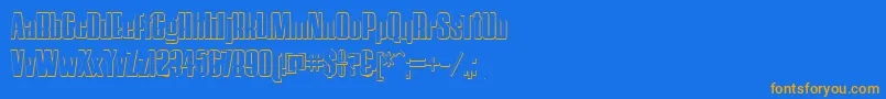 HostilBeveled Font – Orange Fonts on Blue Background