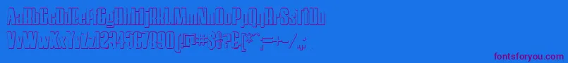 HostilBeveled Font – Purple Fonts on Blue Background