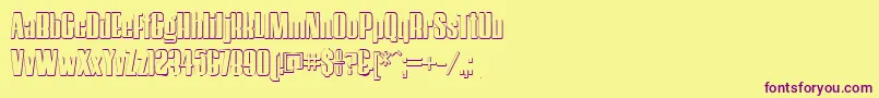 HostilBeveled Font – Purple Fonts on Yellow Background