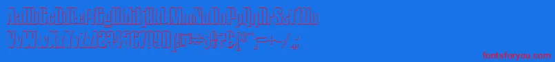 フォントHostilBeveled – 赤い文字の青い背景