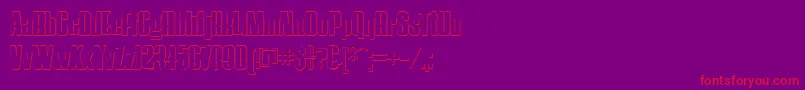 HostilBeveled-Schriftart – Rote Schriften auf violettem Hintergrund