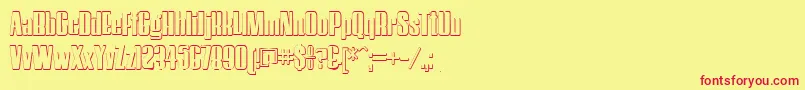 HostilBeveled Font – Red Fonts on Yellow Background
