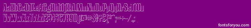 フォントHostilBeveled – 紫の背景に白い文字