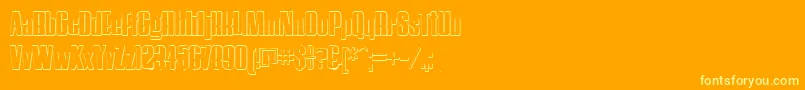 HostilBeveled Font – Yellow Fonts on Orange Background