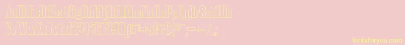 HostilBeveled-Schriftart – Gelbe Schriften auf rosa Hintergrund