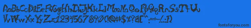 Cathzulu Font – Black Fonts on Blue Background