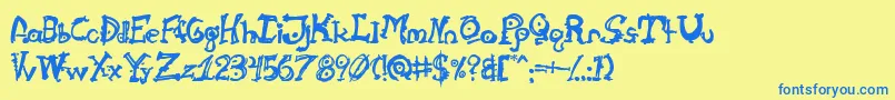 Cathzulu Font – Blue Fonts on Yellow Background