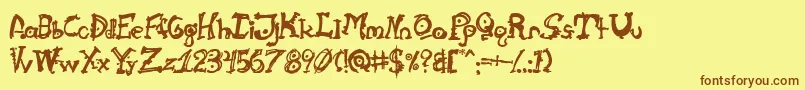 Cathzulu Font – Brown Fonts on Yellow Background