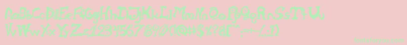 Cathzulu Font – Green Fonts on Pink Background