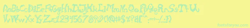 Cathzulu Font – Green Fonts on Yellow Background