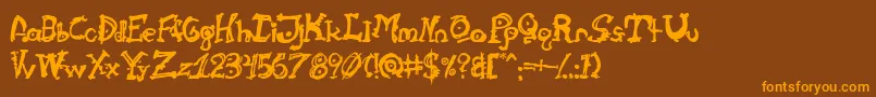 Cathzulu Font – Orange Fonts on Brown Background