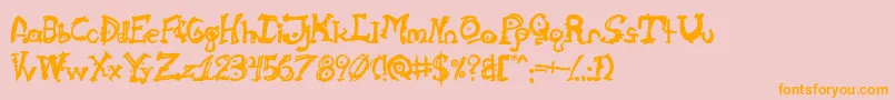 Cathzulu Font – Orange Fonts on Pink Background