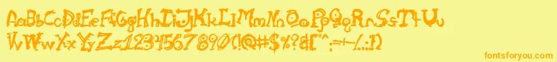 Cathzulu Font – Orange Fonts on Yellow Background