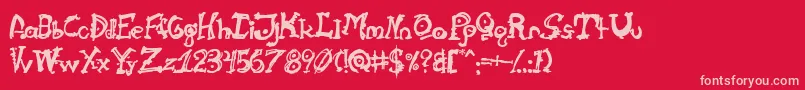 Cathzulu Font – Pink Fonts on Red Background