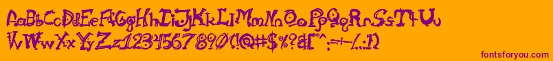 Cathzulu Font – Purple Fonts on Orange Background