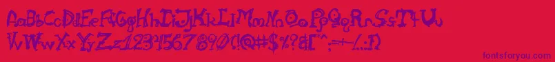 Cathzulu Font – Purple Fonts on Red Background
