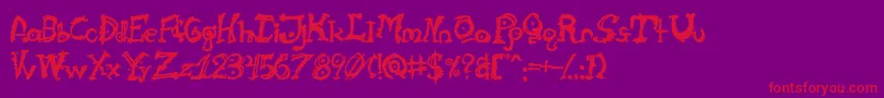 Cathzulu Font – Red Fonts on Purple Background