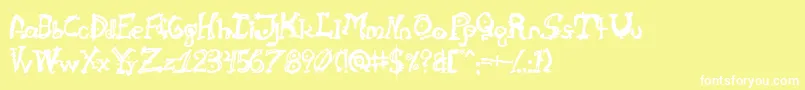 Cathzulu Font – White Fonts on Yellow Background