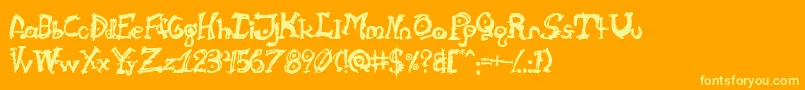 Cathzulu Font – Yellow Fonts on Orange Background