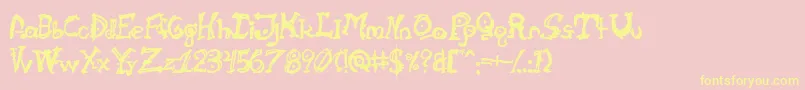 Cathzulu Font – Yellow Fonts on Pink Background