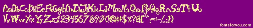 Cathzulu Font – Yellow Fonts on Purple Background