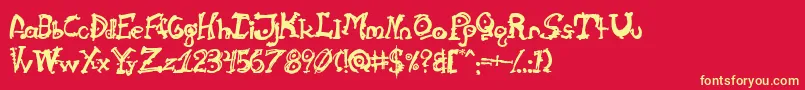 Cathzulu Font – Yellow Fonts on Red Background