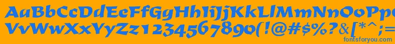 Derby Font – Blue Fonts on Orange Background