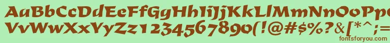 Derby Font – Brown Fonts on Green Background