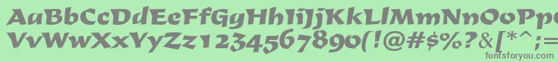 フォントDerby – 緑の背景に灰色の文字