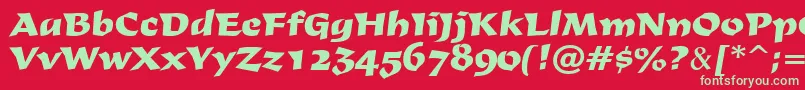 Derby Font – Green Fonts on Red Background
